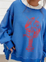 Sweat-shirts Boho Imprimé d'Animal Printemps / Automne Coton Domestique Manches Longues Régulier Droit Régulier pour Femmes