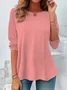 T-shirts Décontracté Plain Printemps / Automne Aucune élasticité Quotidien Jersey Col Rond Régulier Non pour Femmes
