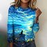 T-shirts Femmes Décontracté Printemps / Automne Plaid Polyester Quotidien Manches Longues Régulier Trapèze Régulier