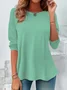 T-shirts Décontracté Plain Printemps / Automne Aucune élasticité Quotidien Jersey Col Rond Régulier Non pour Femmes