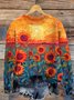 Pulls Décontracté Imprimé d'Animal Printemps / Automne Quotidien Coupe Régulière Col Rond Laine/Tricot Régulier Régulier pour Femmes