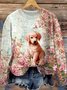 Pulls Femmes Décontracté Imprimé d'Animal Printemps / Automne Micro-élasticité Coupe Régulière Col Rond Laine/Tricot Trapèze Régulier