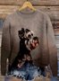 Pulls Décontracté Imprimé d'Animal Printemps / Automne Quotidien Manches Longues Col Rond Régulier Trapèze Régulier pour Femmes