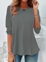 T-shirts Décontracté Plain Printemps / Automne Aucune élasticité Quotidien Jersey Col Rond Régulier Non pour Femmes