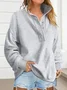 Sweat-shirts Femmes Décontracté Plain Printemps / Automne Polyester Micro-élasticité Domestique Manches Longues Col Rond Droit
