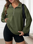 Sweat-shirts Femmes Décontracté Plain Printemps / Automne Micro-élasticité Coupe Régulière Manches Longues Régulier Droit Régulier