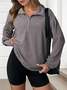 Sweat-shirts Femmes Décontracté Plain Printemps / Automne Micro-élasticité Coupe Régulière Manches Longues Régulier Droit Régulier