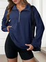 Sweat-shirts Femmes Décontracté Plain Printemps / Automne Micro-élasticité Coupe Régulière Manches Longues Régulier Droit Régulier
