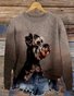 Pulls Décontracté Imprimé d'Animal Printemps / Automne Quotidien Manches Longues Col Rond Régulier Trapèze Régulier pour Femmes