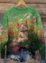 Pulls Décontracté Imprimé d'Animal Printemps / Automne Manches Longues Col Rond Laine/Tricot Régulier Trapèze Régulier pour Femmes