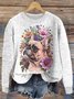 Pulls Femmes Décontracté Imprimé d'Animal Printemps / Automne Micro-élasticité Quotidien Manches Longues Col Rond Régulier Trapèze