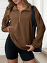 Sweat-shirts Femmes Décontracté Plain Printemps / Automne Micro-élasticité Coupe Régulière Manches Longues Régulier Droit Régulier