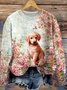 Pulls Femmes Décontracté Imprimé d'Animal Printemps / Automne Micro-élasticité Coupe Régulière Col Rond Laine/Tricot Trapèze Régulier