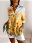 Chemises Femmes Géométrique Décontracté Printemps / Automne Polyester Col V Micro-élasticité Quotidien Coupe Régulière Régulier