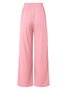 Pantalons Semi-formel Plain Printemps / Automne Polyester Joint Fendu Naturel Micro-élasticité Taille Élastique Régulier pour Femmes