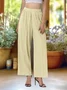 Pantalons Semi-formel Plain Printemps / Automne Polyester Joint Fendu Naturel Micro-élasticité Taille Élastique Régulier pour Femmes