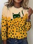 T-shirts Femmes Rétro Printemps / Automne Plaid Polyester Quotidien Coupe Régulière Manches Longues Col Rond Régulier