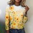 T-shirts Femmes Rétro Printemps / Automne Plaid Coton Micro-élasticité Quotidien Coupe Régulière Col Rond Régulier