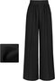 Pantalons Semi-formel Plain Printemps / Automne Polyester Joint Fendu Naturel Micro-élasticité Taille Élastique Régulier pour Femmes