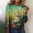 T-shirts Femmes Décontracté Printemps / Automne Plaid Polyester Micro-élasticité Quotidien Coupe Régulière Col Rond Régulier