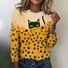 T-shirts Femmes Rétro Printemps / Automne Plaid Polyester Quotidien Coupe Régulière Manches Longues Col Rond Régulier