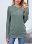 T-shirts Femmes Décontracté Plain Printemps / Automne Polyester Quotidien Manches Longues Col Rond Régulier Trapèze