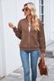 Micro-élasticité Col Montant Manches Longues Régulier Plain Blouson pour Femmes