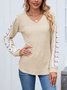 T-shirts Décontracté Plain Printemps / Automne Coton Micro-élasticité Quotidien Régulier Trapèze Régulier pour Femmes