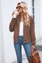 Micro-élasticité Col Montant Manches Longues Régulier Plain Blouson pour Femmes