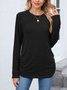 T-shirts Femmes Décontracté Plain Printemps / Automne Polyester Quotidien Manches Longues Col Rond Régulier Trapèze