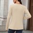 T-shirts Décontracté Plain Printemps / Automne Coton Col V Micro-élasticité Quotidien Manches Longues Trapèze pour Femmes