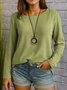 T-shirts Décontracté Plain Printemps / Automne Coton Quotidien Coupe Régulière Manches Longues Régulier Trapèze pour Femmes