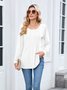 T-shirts Femmes Décontracté Plain Printemps / Automne Polyester Coupe Régulière Manches Longues Col Rond Trapèze Régulier