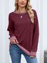 Sweat-shirts Femmes Décontracté Bloc de Couleur Printemps / Automne Micro-élasticité Quotidien Col Rond Régulier Trapèze Régulier