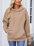 à Capuche Décontracté Plain Printemps / Automne Coton Micro-élasticité Coupe Régulière Régulier Trapèze Régulier pour Femmes