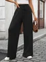 Pantalons Femmes Décontracté Plain Printemps / Automne Coton Micro-élasticité Coupe Régulière Pantalons à Jambe Large Long Régulier