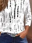 T-shirts Femmes Décontracté Abstrait Printemps / Automne Polyester Micro-élasticité Coupe Régulière Manches trois quarts Régulier Régulier