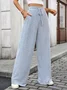 Pantalons Femmes Décontracté Plain Printemps / Automne Coton Micro-élasticité Coupe Régulière Pantalons à Jambe Large Long Régulier