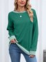 Sweat-shirts Femmes Décontracté Bloc de Couleur Printemps / Automne Micro-élasticité Quotidien Col Rond Régulier Trapèze Régulier