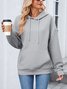 à Capuche Décontracté Plain Printemps / Automne Coton Micro-élasticité Coupe Régulière Régulier Trapèze Régulier pour Femmes