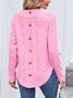 T-shirts Femmes Décontracté Plain Printemps / Automne Polyester Coupe Régulière Col Rond Régulier Trapèze Régulier