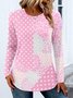 T-shirts Décontracté Bloc de Couleur Printemps / Automne Micro-élasticité Coupe Régulière Col Rond Régulier Trapèze Régulier pour Femmes