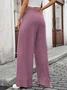 Pantalons Femmes Décontracté Plain Printemps / Automne Coton Micro-élasticité Coupe Régulière Pantalons à Jambe Large Long Régulier