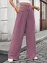 Pantalons Femmes Décontracté Plain Printemps / Automne Coton Micro-élasticité Coupe Régulière Pantalons à Jambe Large Long Régulier