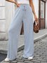 Pantalons Femmes Décontracté Plain Printemps / Automne Coton Micro-élasticité Coupe Régulière Pantalons à Jambe Large Long Régulier