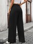 Pantalons Femmes Décontracté Plain Printemps / Automne Coton Micro-élasticité Coupe Régulière Pantalons à Jambe Large Long Régulier