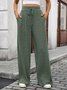 Pantalons Femmes Décontracté Plain Printemps / Automne Coton Micro-élasticité Coupe Régulière Pantalons à Jambe Large Long Régulier