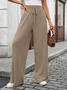 Pantalons Femmes Décontracté Plain Printemps / Automne Coton Micro-élasticité Coupe Régulière Pantalons à Jambe Large Long Régulier