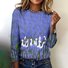 T-shirts Femmes Rétro Printemps / Automne Plaid Coton Quotidien Coupe Régulière Manches Longues Col Rond Trapèze