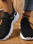 Chaussures Décontractées Urbain Toutes Les Saisons Zèbre Évidé Sportif & De Plein Air Talon Bas Tissu Caoutchouc Chaussures tissées à la mouche pour Femmes